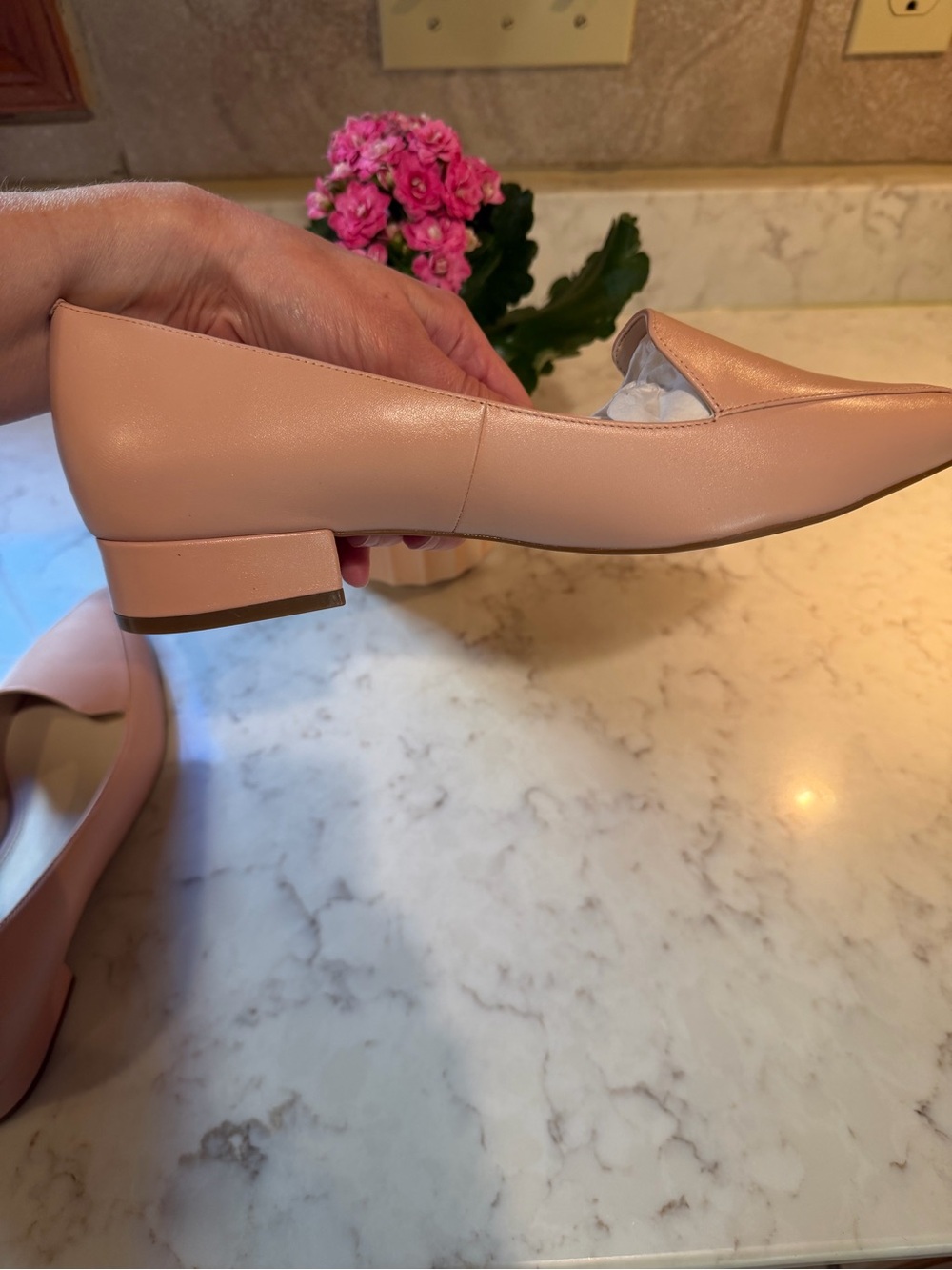 NIB Cole Haan Women's Blush Pink Leather Low Heel Loafers - Picture 8 of 14
